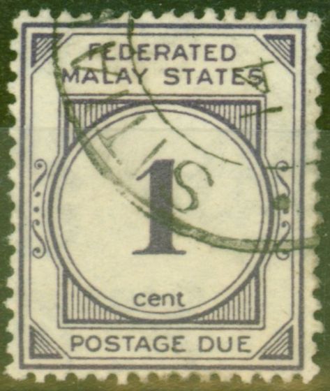 Old Postage Stamp from Fed Malay States 1924 1c Violet SGD1 V.F.U