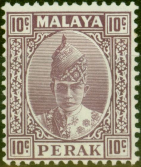 Valuable Postage Stamp Perak 1938 10c Dull Purple SG112 Fine LMM