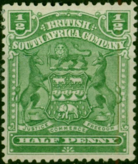 Rhodesia 1904 1/2d Yellow-Green SG75a Fine & Fresh MM  King Edward VII (1902-1910) Rare Stamps