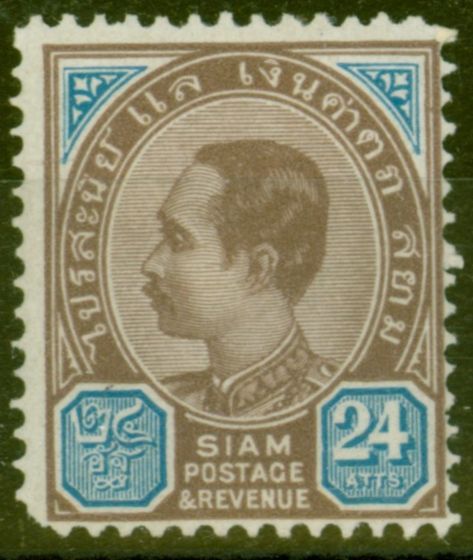 Rare Postage Stamp from Siam 1899 24a Brown-Purple & Blue SG79 Fine Lightly Mtd Mint Scarce