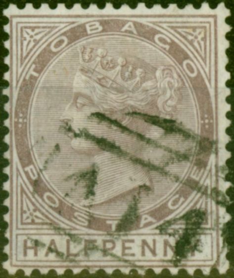 Rare Postage Stamp Tobago 1880 1/2d Purple-Brown SG8 Fine Used