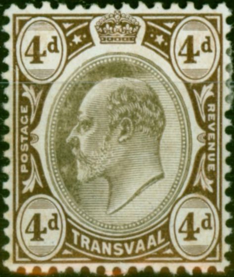 Valuable Postage Stamp Transvaal 1906 4d Black & Brown SG265 Fine MM