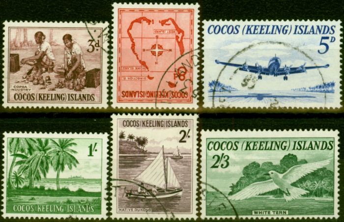 Collectible Postage Stamp from Cocos (Keeling) Islands  1963 Set of 6 SG1-6  Very Fine Used