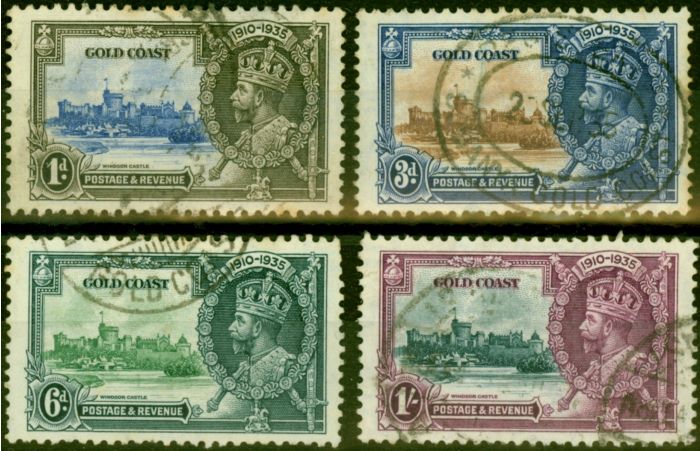 Collectible Postage Stamp from Gold Coast 1935 Jubilee Set of 4 SG113-116 Ave Used