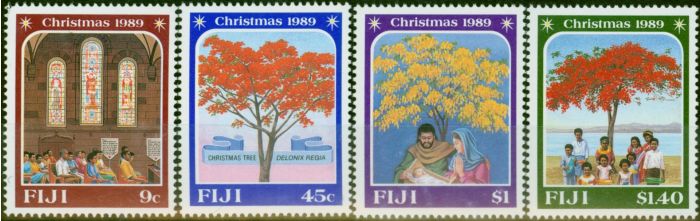 Valuable Postage Stamp Fiji 1989 Christmas Set of 4 SG802-805 V.F MNH