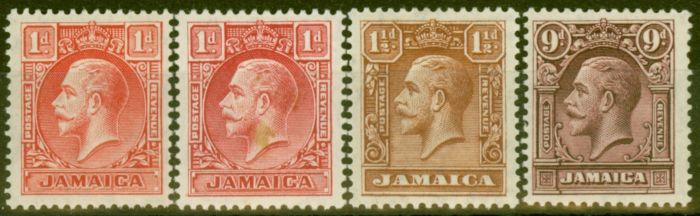 Rare Postage Stamp from Jamaica 1929-32 set of 4 SG108-110 Fine Lightly Mtd Mint