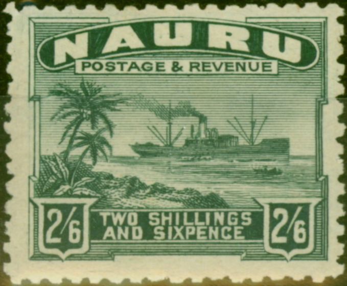 Old Postage Stamp Nauru 1924 2s6d Grey-Green SG37a Fine VLMM