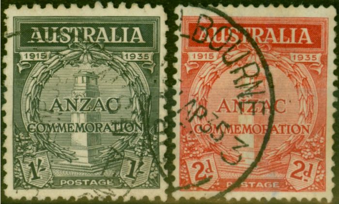 Valuable Postage Stamp from Australia 1935 Gallipoli Set of 2 SG154-155 Fine Used