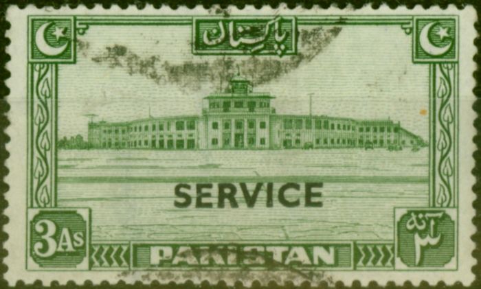 Old Postage Stamp from Pakistan 1948 3a Green SG020 Good Used