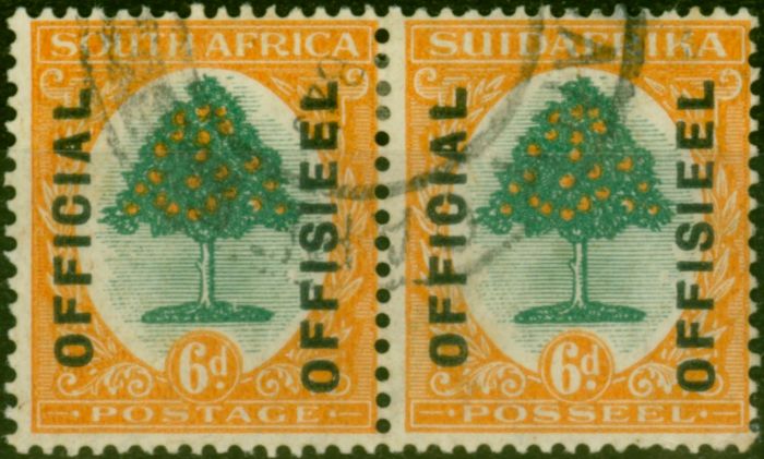 Collectible Postage Stamp South Africa 1928 6d Green & Orange SG06 Fine Used
