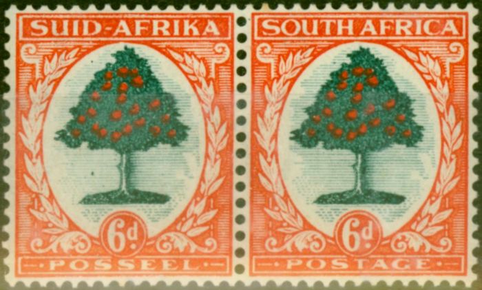 Rare Postage Stamp South Africa 1938 6d Green & Vermilion SG61 Die I V.F VLMM