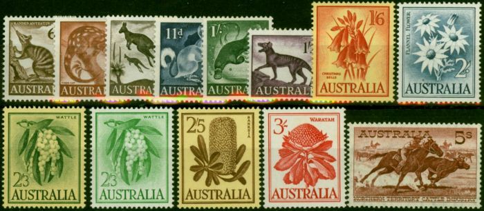 Australia 1959-64 Set of 13 SG316-327 V.F VLMM . Queen Elizabeth II (1952-2022) Mint Stamps