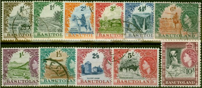 Old Postage Stamp from Basutoland 1954 Set of 11 SG43-53 Fine Used