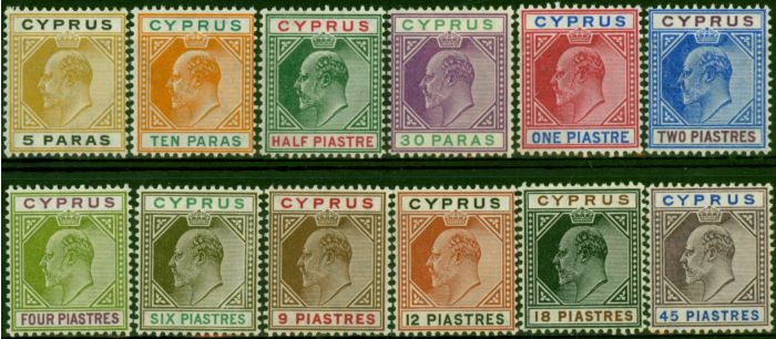 Old Postage Stamp Cyprus 1904-08 Set of 12 SG60-71 Fine & Fresh LMM