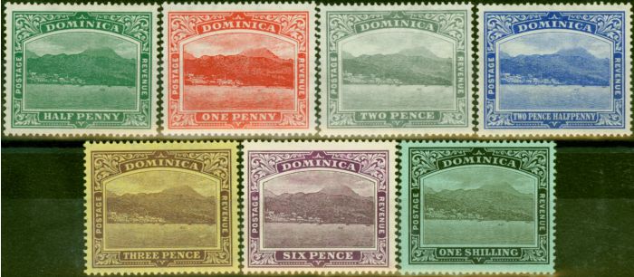 Rare Postage Stamp Dominica 1908-18 Set of 7 to 1s SG47aw-53 Fine & Fresh MM