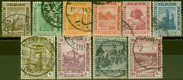 Collectible Postage Stamp from Egypt 1914 set of 10 SG73-82 Fine Used