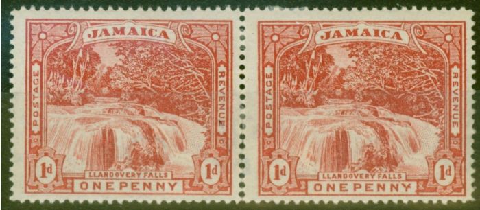 Old Postage Stamp from Jamaica 1900 1d Red SG31 Fine Mtd Mint Pair