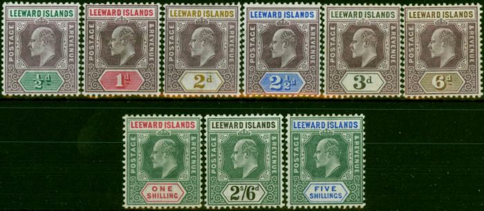 Rare Postage Stamp Leeward Islands 1902 Set of 9 SG20-28 V.F & Fresh VLMM