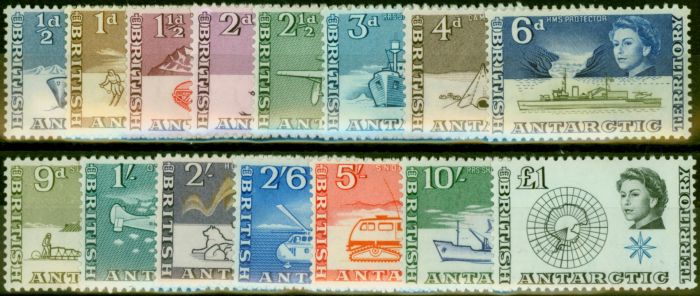 Old Postage Stamp B.A.T 1963 Set of 15 to 1st £1 SG1-15 V.F MNH