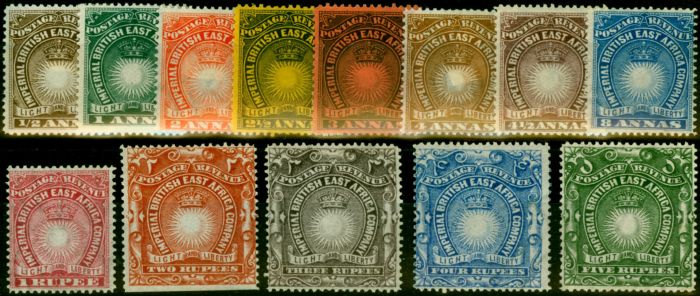 Rare Postage Stamp from B.E.A KUT 1890-93 Set of 13 SG4-19 Ex 1R Grey & 8a Grey Fine & Fresh Mtd Mint