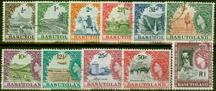 Collectible Postage Stamp from Basutoland 1961-63 Set of 11 SG69-79 Fine Used