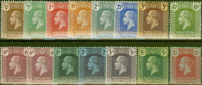 Valuable Postage Stamp from Cayman Islands 1921-26 set of 15 SG69-83 Both 6d V.F Very Lightly Mtd Mint