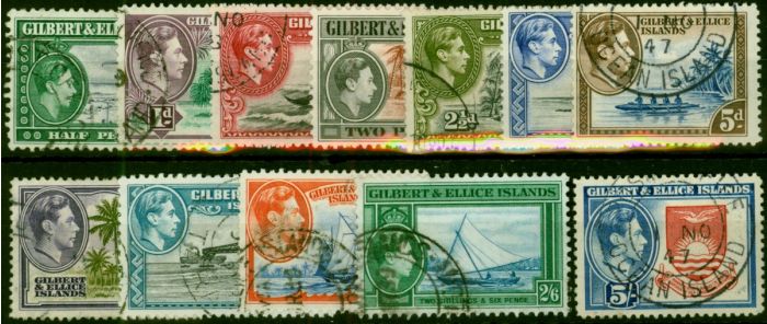 Gilbert & Ellice Islands 1939 Set of 12 SG43-54 Fine Used  King George VI (1936-1952) Valuable Stamps