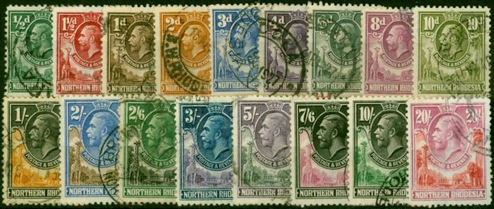 Northern Rhodesia 1925 Set of 17 SG1-17 Fine Used. King George V (1910-1936) Used Stamps