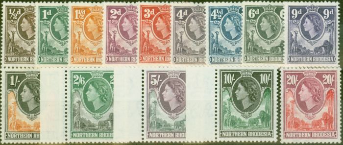 Valuable Postage Stamp from Northern Rhodesia 1953 set of 14 SG61-74 Fine LMM & MNH