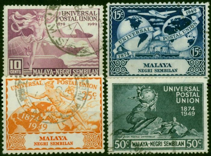 Negri Sembilan 1949 UPU Set of 4 SG63-66 Fine Used King George VI (1936-1952) Old Universal Postal Union Stamp Sets