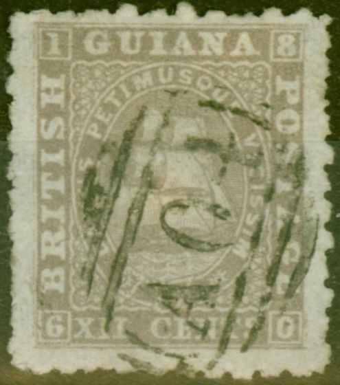 Valuable Postage Stamp from British Guiana 1865 12c Grey-Lilac SG65a P.10 Good Used Ex-Fred Small