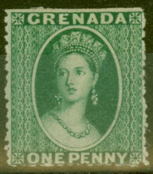 Valuable Postage Stamp from Grenada 1864 1d Green SG4 Fresh Mtd Mint