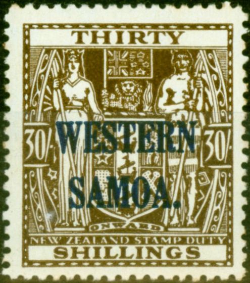 Rare Postage Stamp from Western Samoa 1948 30s Brown SG211 Good VLMM