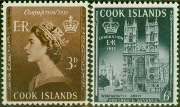 Valuable Postage Stamp Cook Islands 1953 Coronation Set of 2 SG160-161 Fine LMM