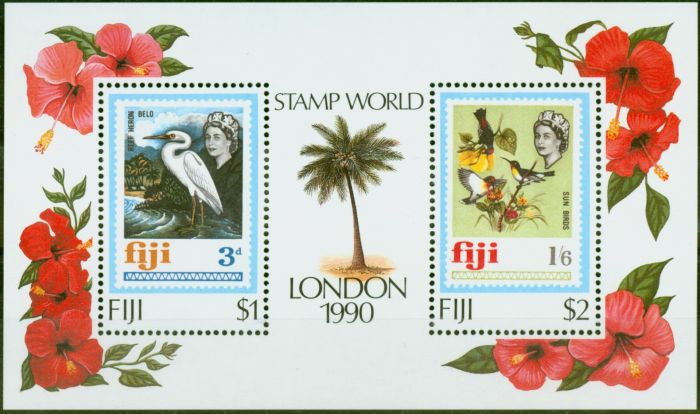 Old Postage Stamp Fiji 1990 London 90 Mini Sheet SGMS810 V.F MNH