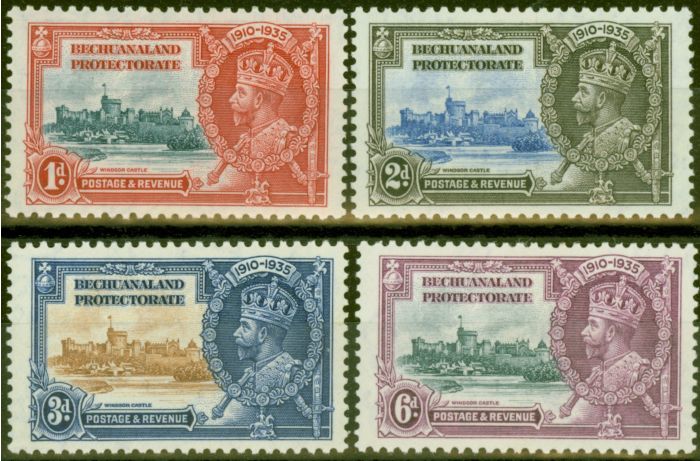 Old Postage Stamp from Bechuanaland 1935 Jubilee set of 4 SG111-114 Fine Mtd Mint