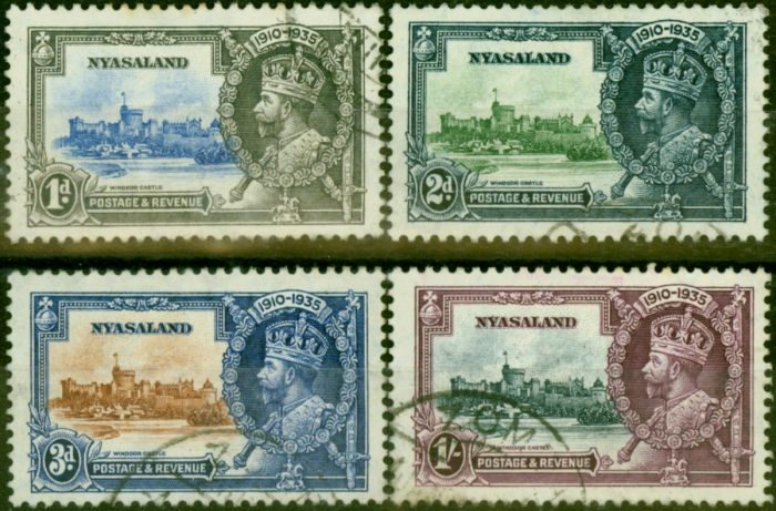 Nyasaland 1935 Jubilee Set of 4 SG123-126 Good Used King George V (1910-1936) Old Stamps