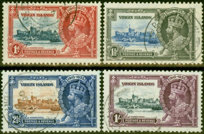Old Postage Stamp Virgin Islands 1935 Jubilee Set of 4 SG103-106 Fine Used