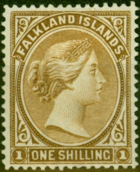 Collectible Postage Stamp Falkland Islands 1895 1s Grey-Brown SG37 Fine MM