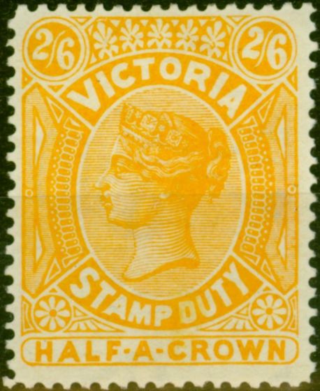 Rare Postage Stamp from Victoria 1885 2s6d Yellow SG292a Fine & Fresh Mtd Mint