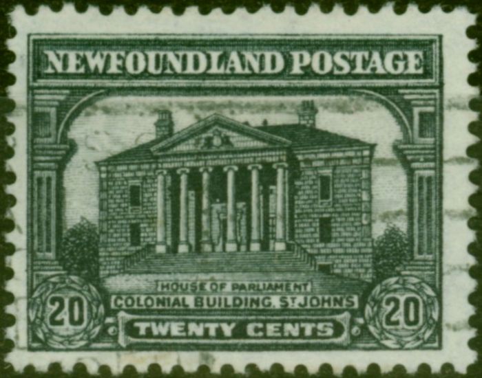 Old Postage Stamp Newfoundland 1931 20c Black SG207 Fine Used