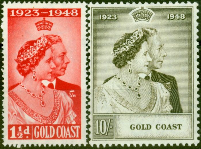 Gold Coast 1948 RSW Set of 2 SG147-148 Fine Mtd Mint King George VI (1936-1952) Collectible Royal Silver Wedding Stamp Sets