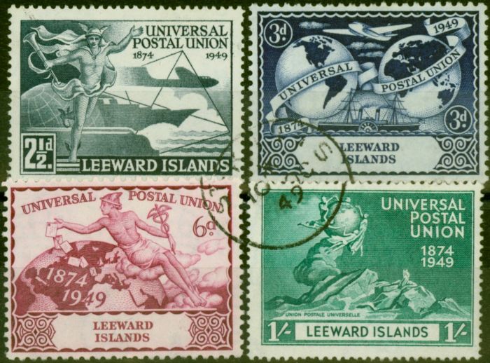 Leeward Islands 1949 UPU Set of 4 SG119-122 V.F.U  King George VI (1936-1952) Collectible Universal Postal Union Stamp Sets