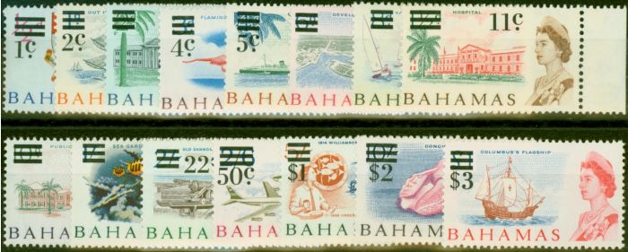 Rare Postage Stamp from Bahamas 1965 Set of 15 SG273-287 Fine Lightly Mtd Mint
