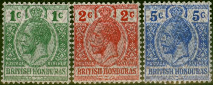 Collectible Postage Stamp British Honduras 1915 Security Set of 3 SG111-113 V.F VLMM