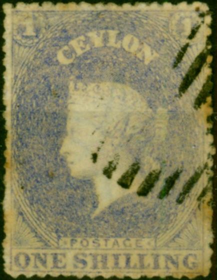 Ceylon 1861 1s Slate-Violet SG35 Fine Used (2) Queen Victoria (1840-1901) Collectible Stamps