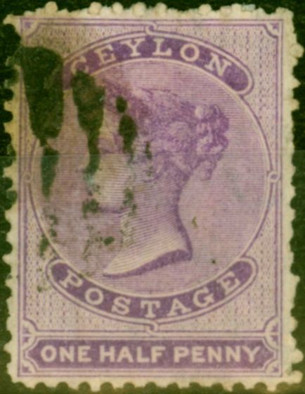 Collectible Postage Stamp from Ceylon 1864 1/2d Reddish Lilac SG48b Good Used