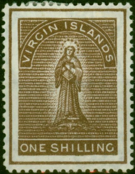 Virgin Islands 1887 1s Deep Brown SG41 Fine LMM . Queen Victoria (1840-1901) Mint Stamps
