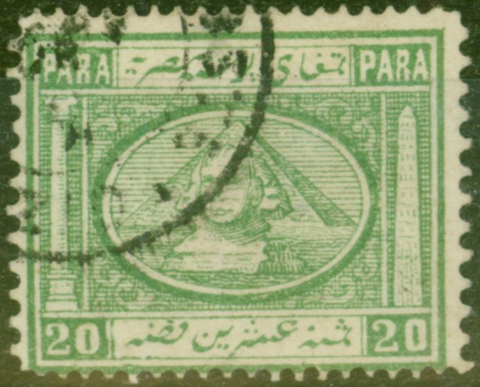 Collectible Postage Stamp from Egypt 1869 20pa Yellowish Green SG13b Fine Used