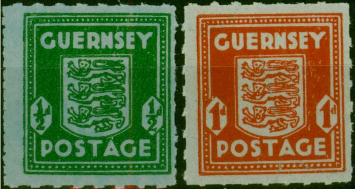 Guernsey 1942 French Paper Set of 2 SG4-5 Fine MNH . King George VI (1936-1952) Mint Stamps